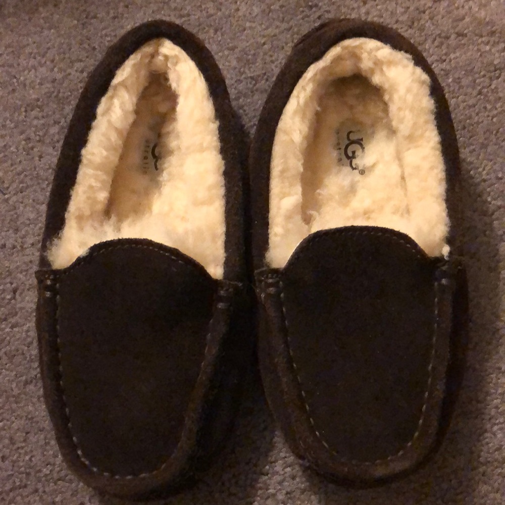 Youth Size 1 Ugg Moccasins Dark Brown Like New